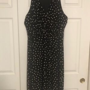 Evan Picone Black Sleeveless Halter Midi Sundress